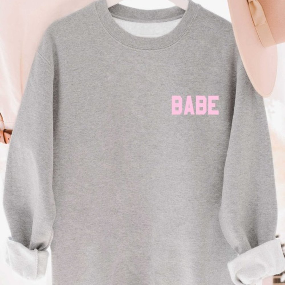 Babe Grey Sweatshirt Top